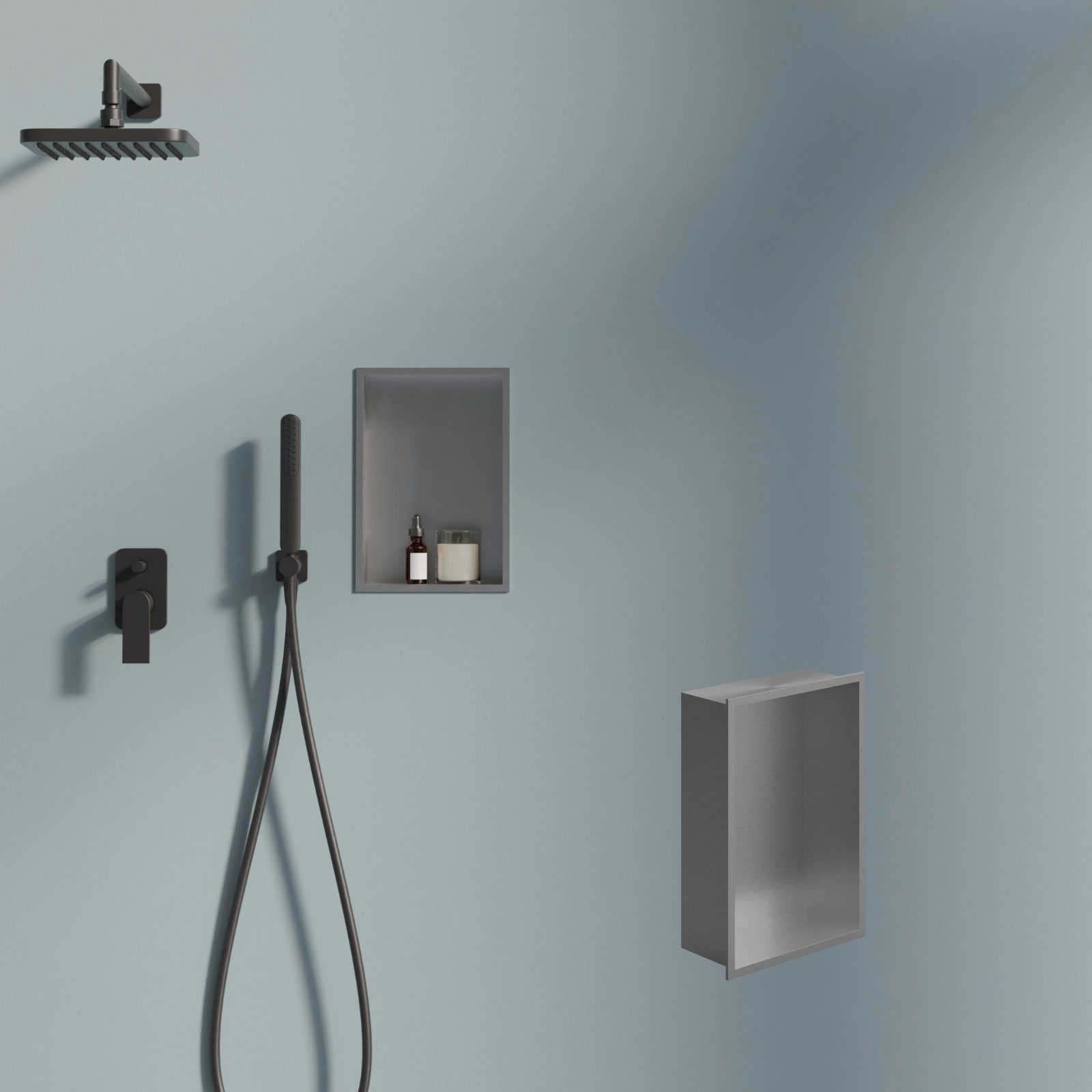 HAGO Duschwand DIY Duschnische Edelstahl gebürstet Wandnische Unterputz Mon günstig online kaufen