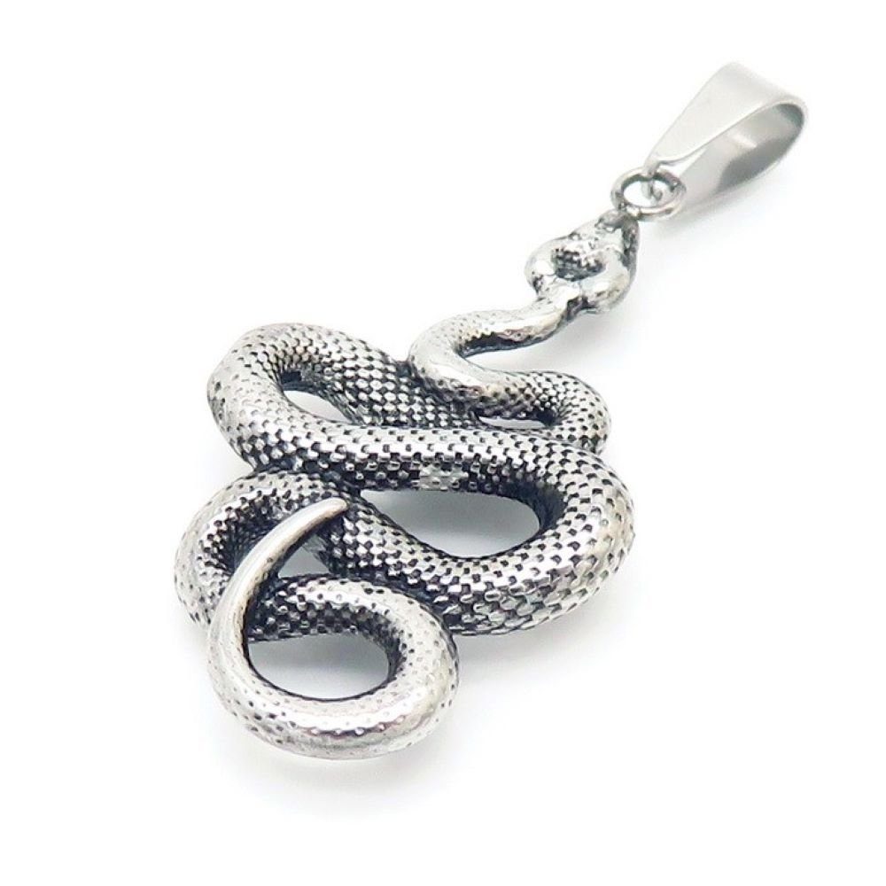 Anhänger Set Anhänger Schlange Kobra Silber aus Edelstahl Unisex