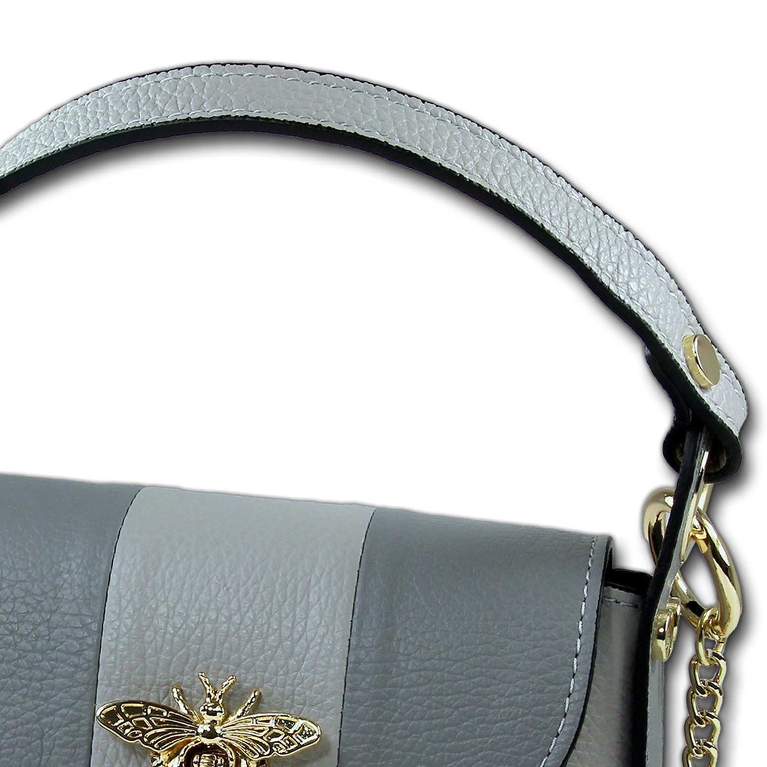 Toscanto Umhängetasche Toscanto Tasche grau hellgrau Leder (Umhängetasche), Damen Umhängetasche Leder, grau, hellgrau ca. 19cm x ca. 14cm