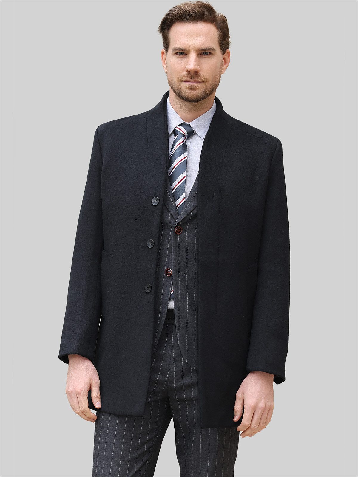 Allthemen Kurzmantel Wintermantel im Slim Fit