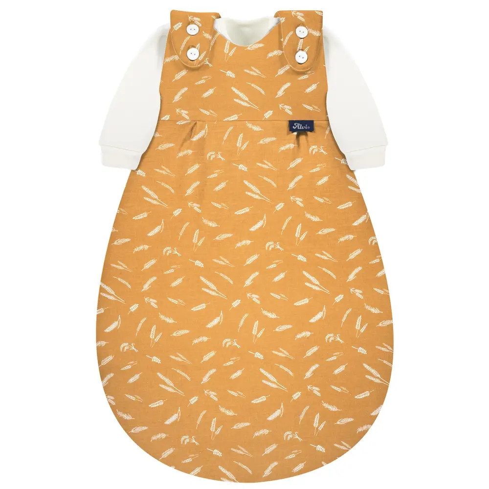 Alvi® Babyschlafsack ALVI Baby-Mäxchen 3tlg. Flachgewebe Earth orange, Gr. 74/80