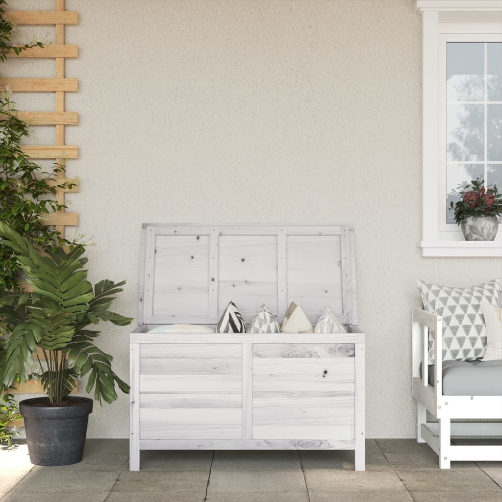Thumbnail - vidaXL Gartenbox, Gartentruhe Weiß 99x49,5x58,5 cm Massivholz Tanne