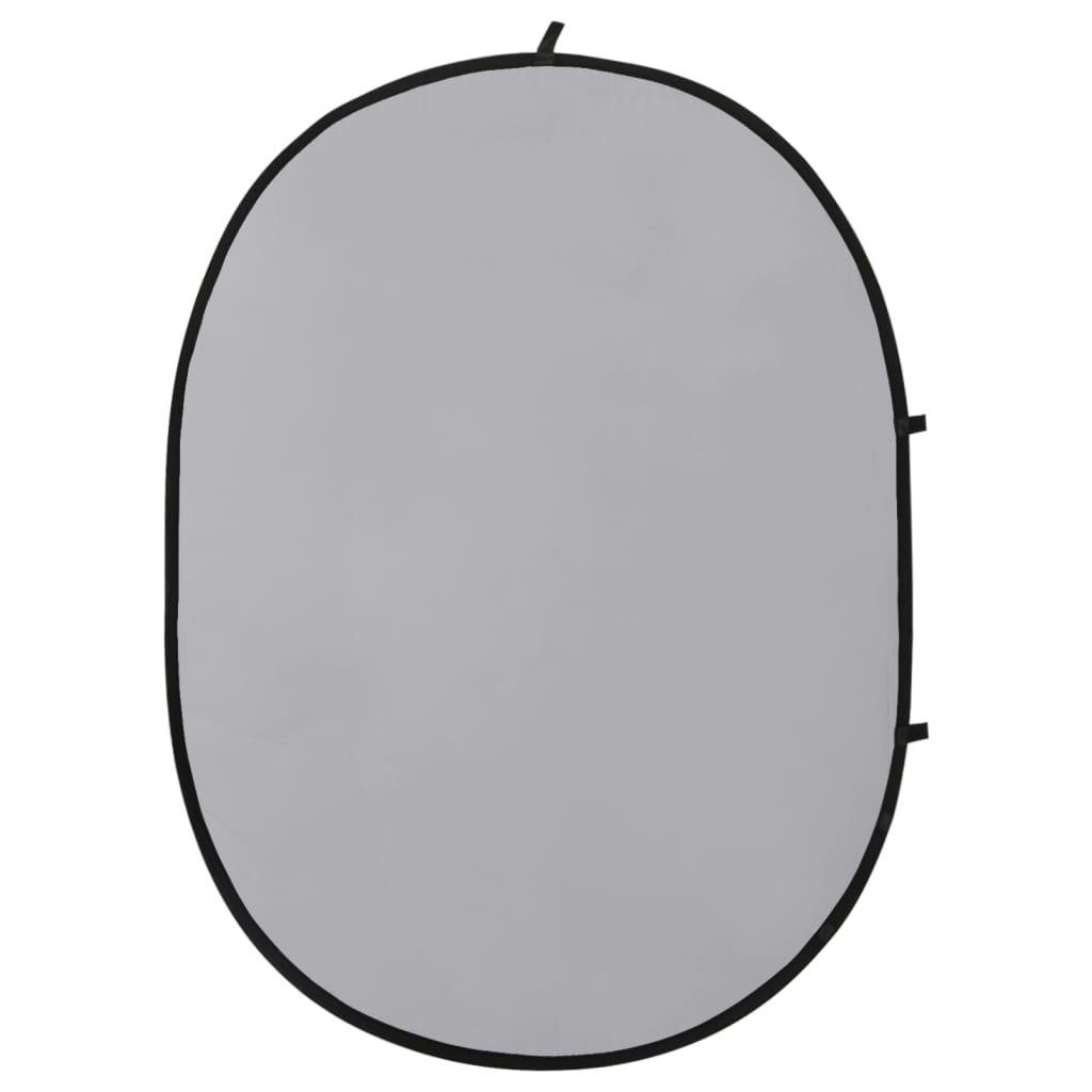Grau Foto-Hintergrund Schwarz 200x150 cm vidaXL Schwarz Oval und 2-in-1 Grau Fotohintergrund