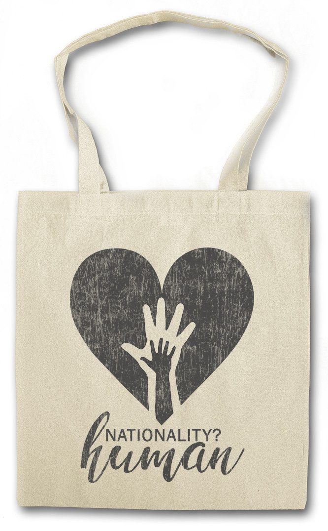 Beuteltasche Nationality? Human Stofftasche Socialism Communism Herz Heart Hand
