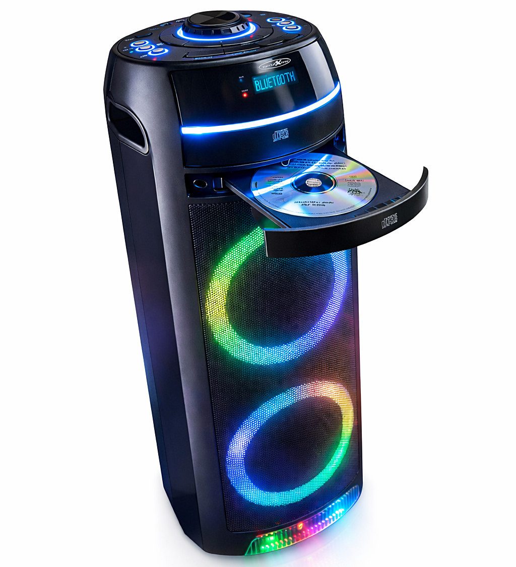 Reflexion PS10BTCD mit eingebauten CD-Player und XMR Bass Technology! Party-Lautsprecher (Bluetooth, 480 W, Bluetooth, Radio, CD-Laufwerk, Disco-Licht Effekte, Super Bass-Taste)
