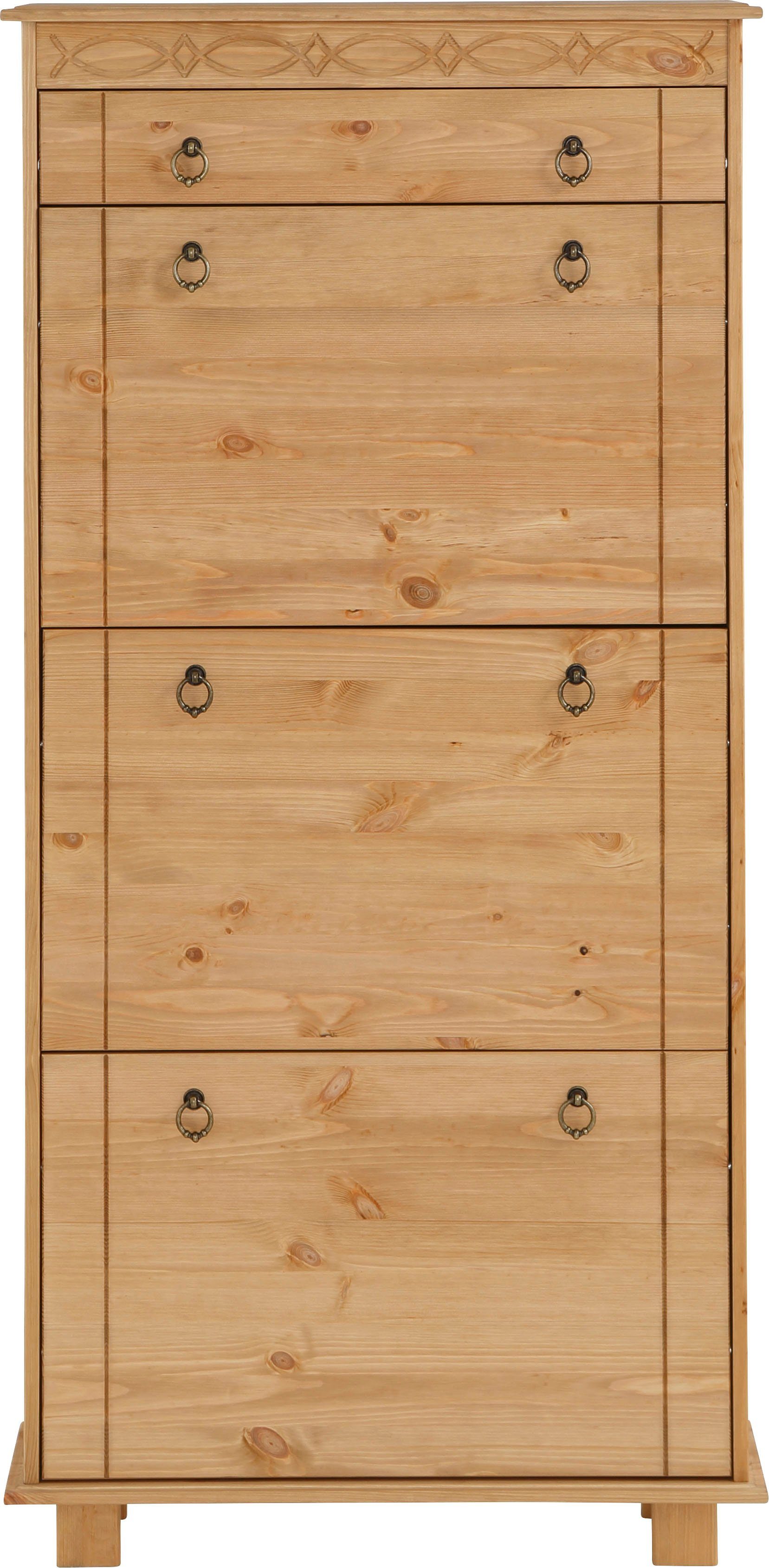 Home affaire Schuhschrank "Indra" aus massiver Kiefer, FSC, Breite 70 cm, P günstig online kaufen