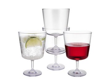 APS Gläser-Set, Tritan, 4-er Set Mehrwegbecher, bruchsichere Tritan Gläser 300ml, Kristallklar