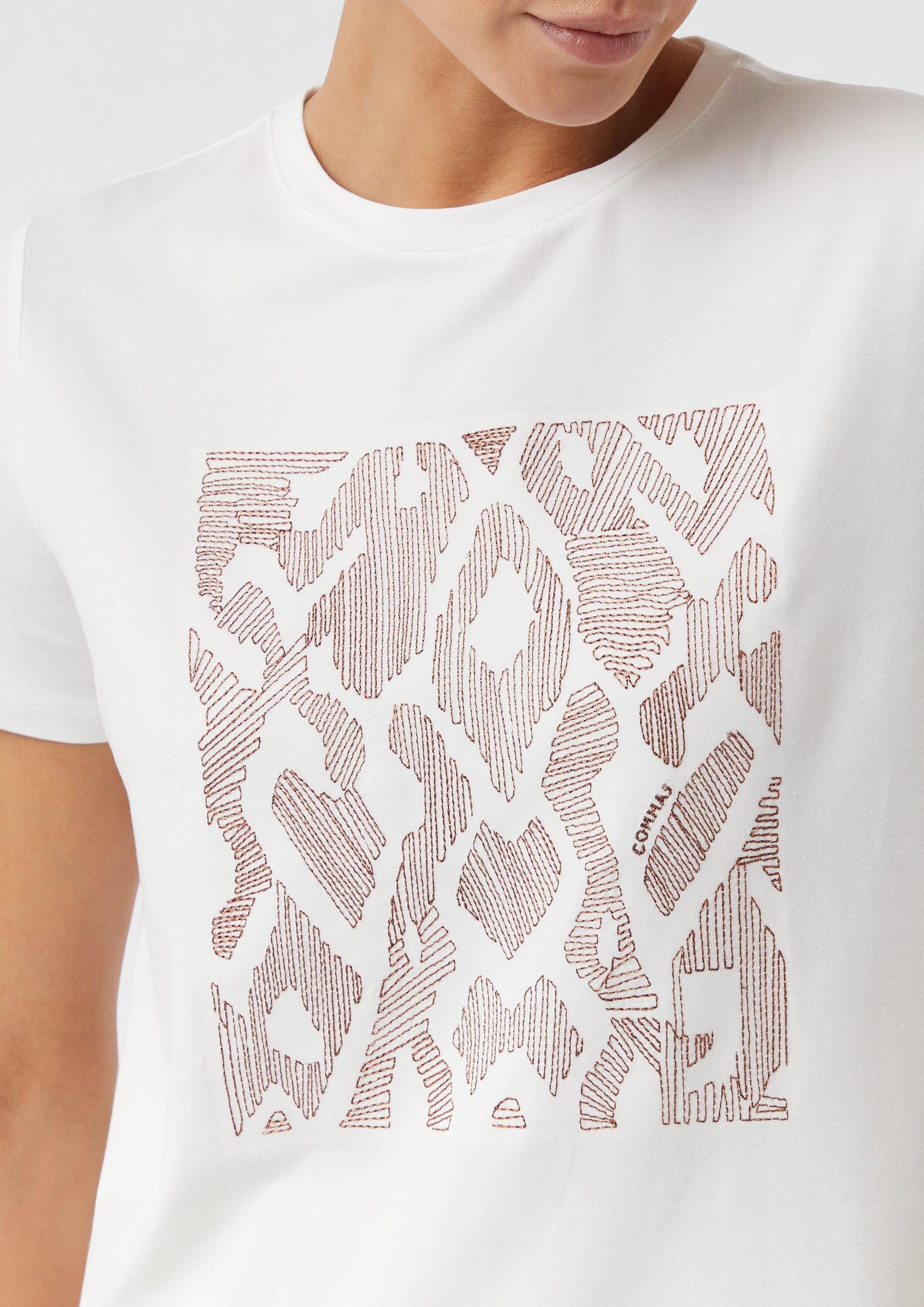 comma Kurzarmshirt T-Shirt T-Shirt aus Baumwollmix mit Artwork