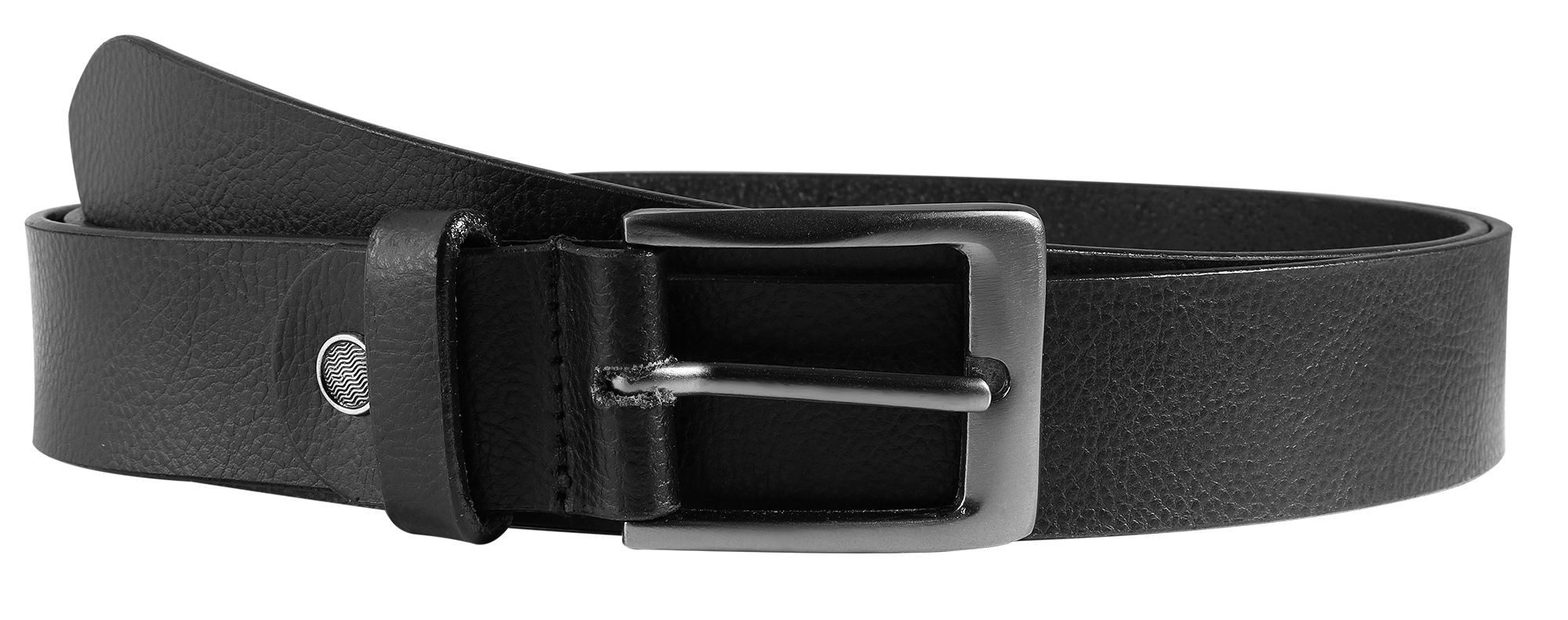 Leonardo Verrelli Ledergürtel Echt Leder, schwarz, 2. Wahl, 90 cm - 120 cm (Bundweite)