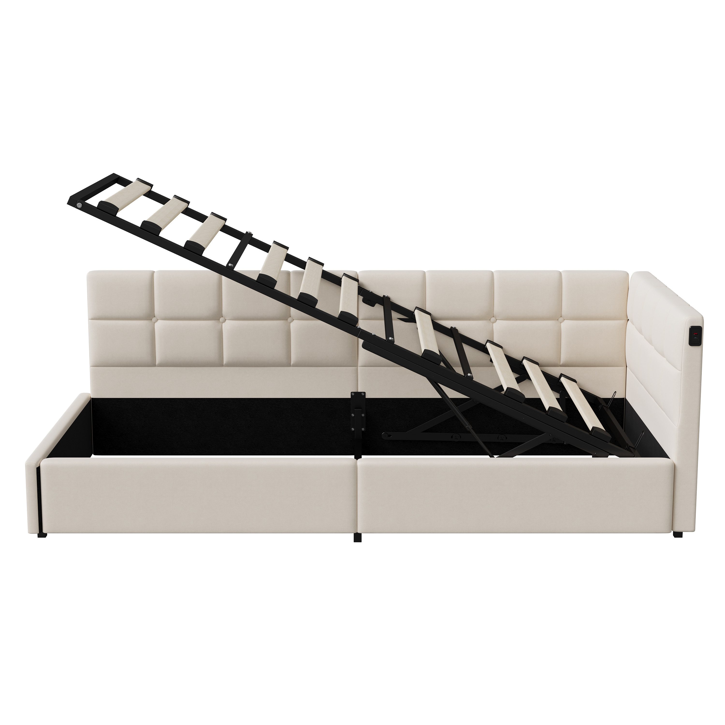 Gdood Polsterbett Daybett Jugendbett Tagesbett (1-tlg., Hydraulisch hebbare günstig online kaufen