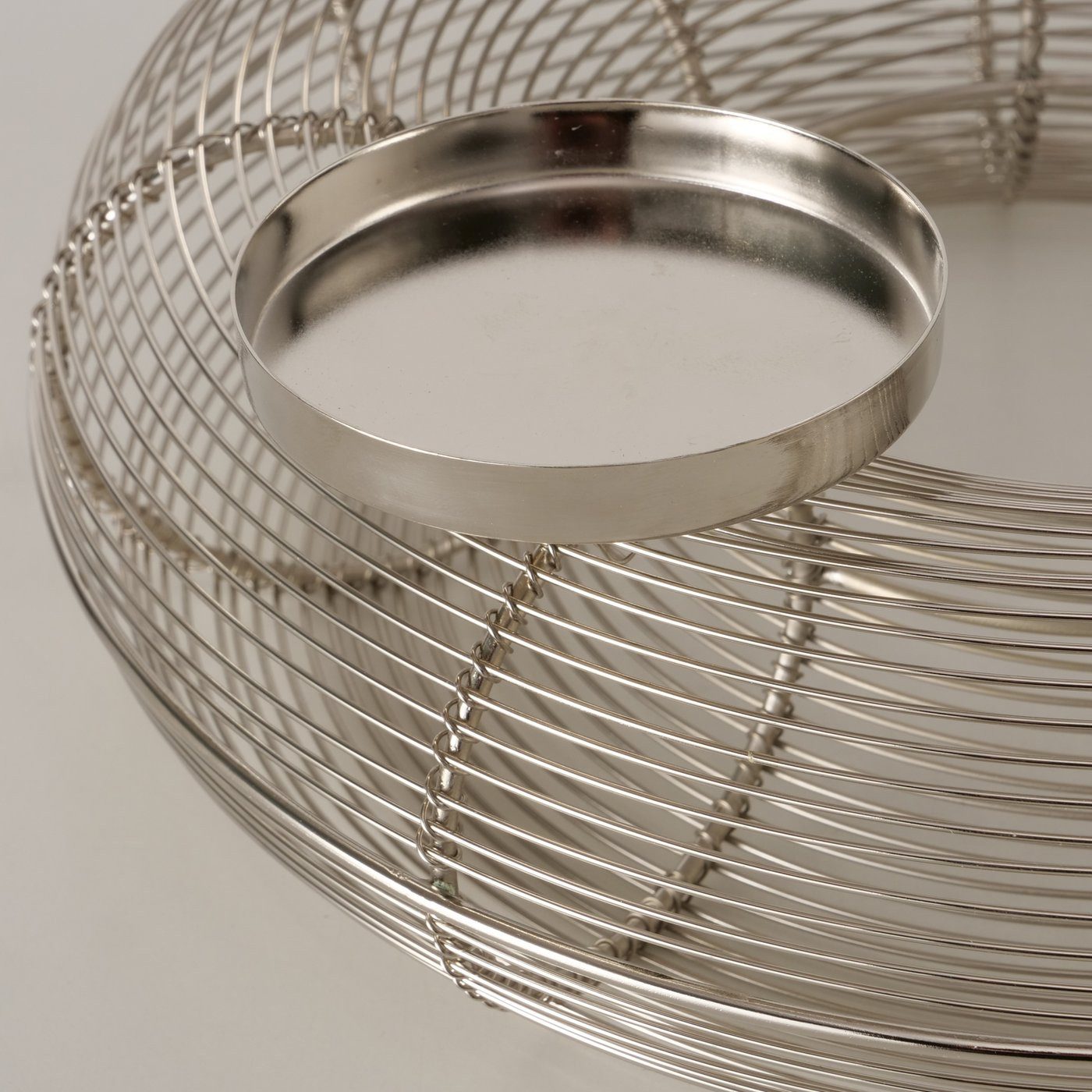 BOLTZE GRUPPE GmbH Tischkerzenhalter Boltze Kerzenleuchter Ringvi, silber, 30cm, 2070401 (1 St)