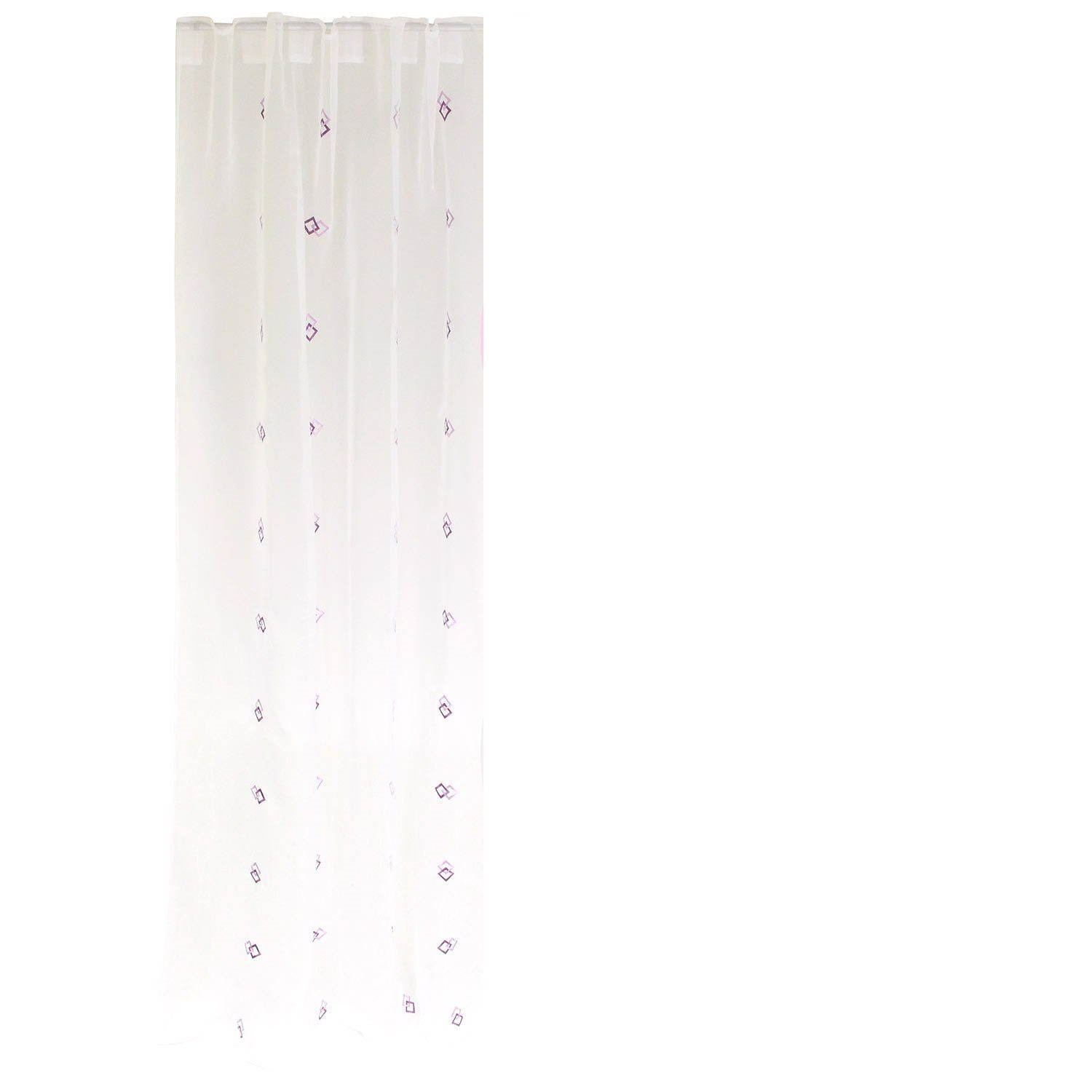 EXKLUSIV HEIMTEXTIL Vorhang Schlaufenschal mit verdeckten Schlaufen Montreal und Capri 140x245 cm (1 St), Schlaufen, transparent, Beerenfarbige Raute