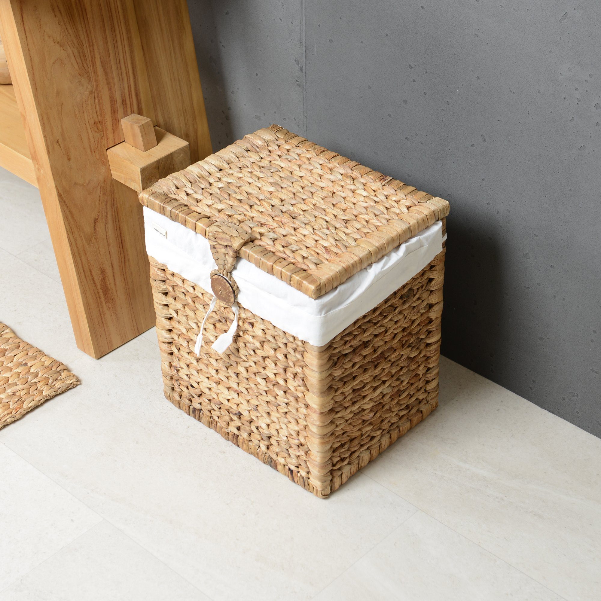 wohnfreuden Aufbewahrungskorb Korb Bitbox aus Wasserhyazinthe mit Deckel günstig online kaufen