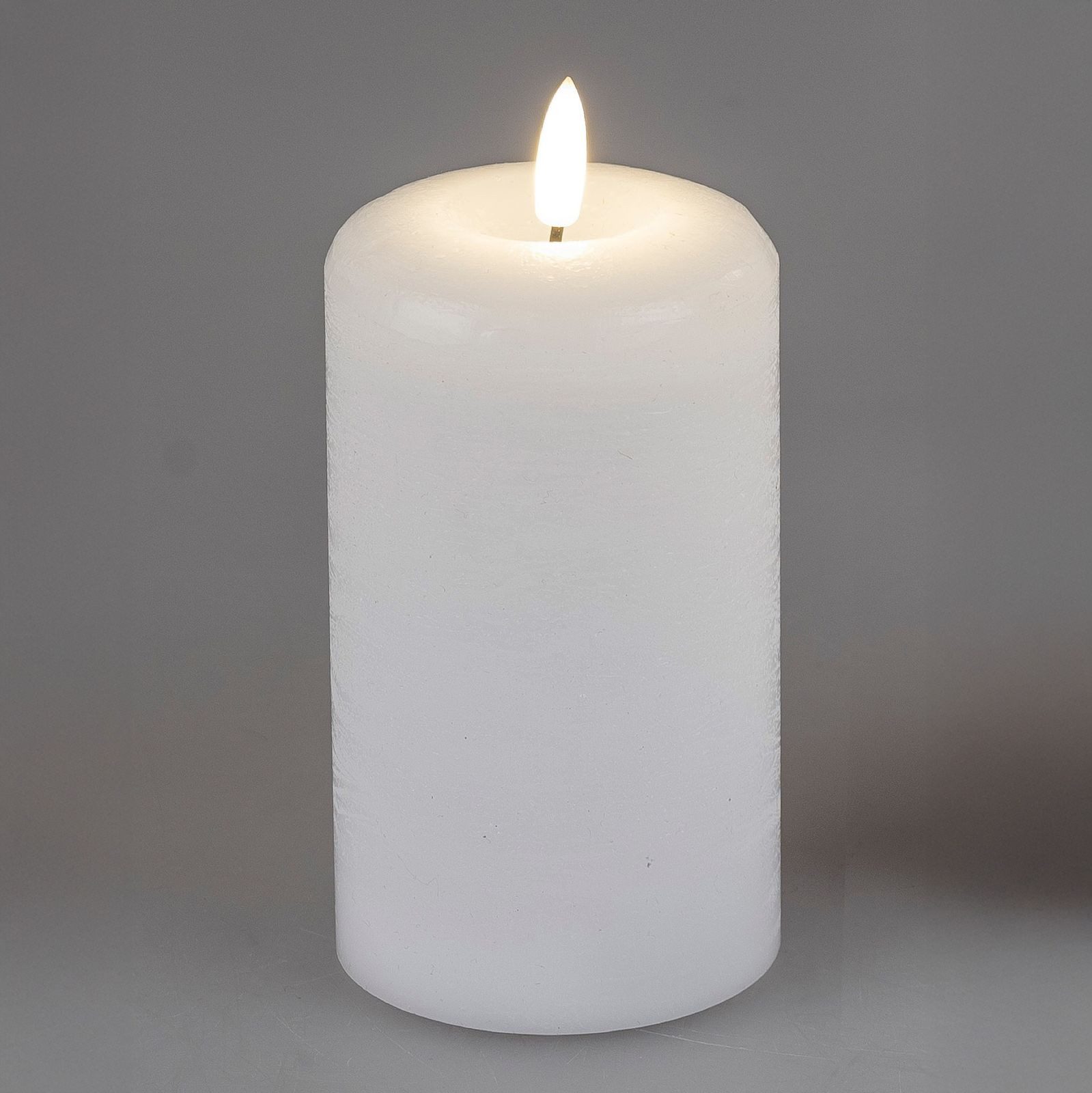 formano LED Dekolicht LED-Wachskerze weiß 10 cm 3D Flackereffekt & Timer 6Std an/18Std aus, LED fest integriert