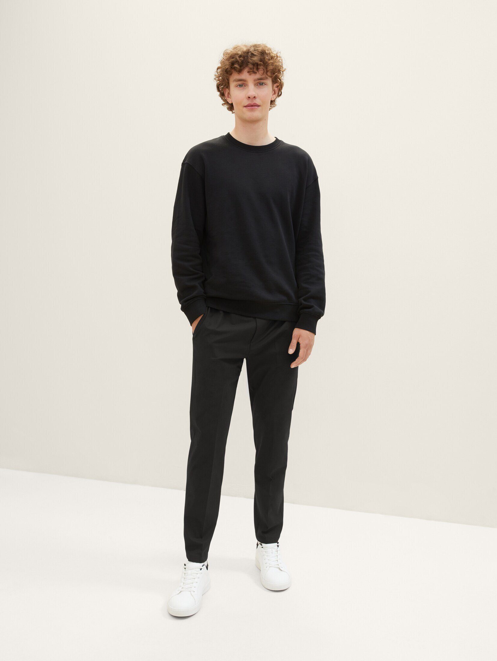 Black Denim Chino TOM Relaxed TAILOR Tapered Chinohose