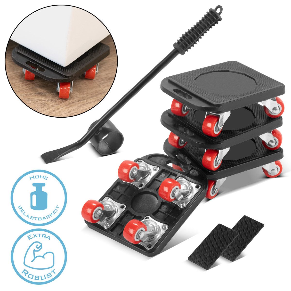 Rollbrett Möbeltransport Set Transportroller und Möbelheber