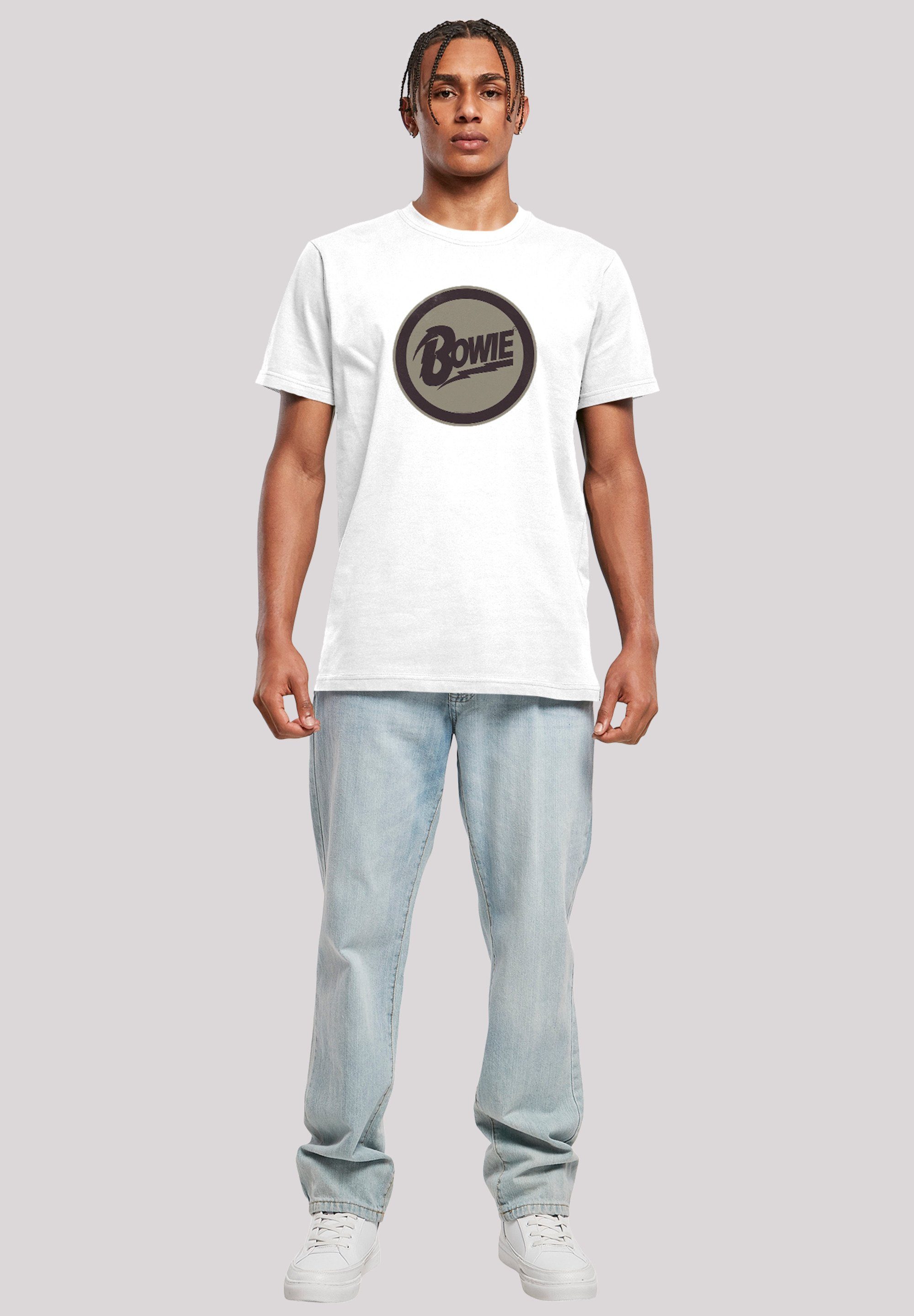 Logo Merch,Regular-Fit,Basic,Bandshirt F4NT4STIC Herren,Premium Bowie weiß David T-Shirt