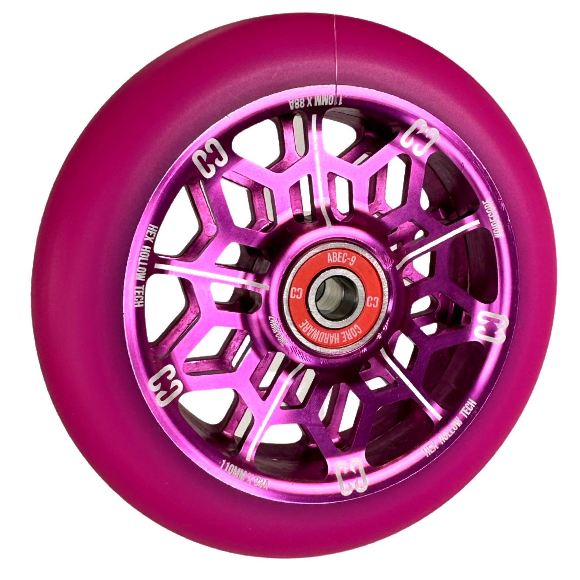 Core Action Sports Stuntscooter Core Hex Hollow Stunt-Scooter Rolle 110mm Purple