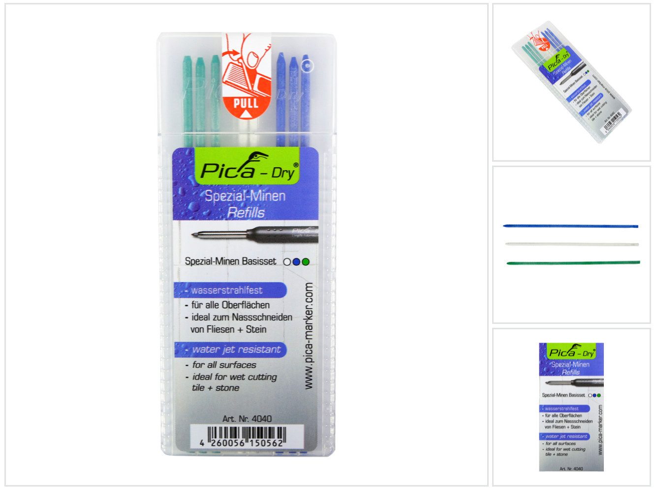 Pica-Marker Маркеры DRY Spezialminen Basis Set Wasserstrahlfest 8 tlg. (4040)