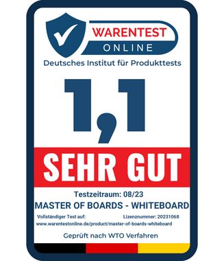 Karat Wandtafel Whiteboard, verschiedene Größen, Ablageschale für Marker, Magnettafel, Lackiert & Kratzfest