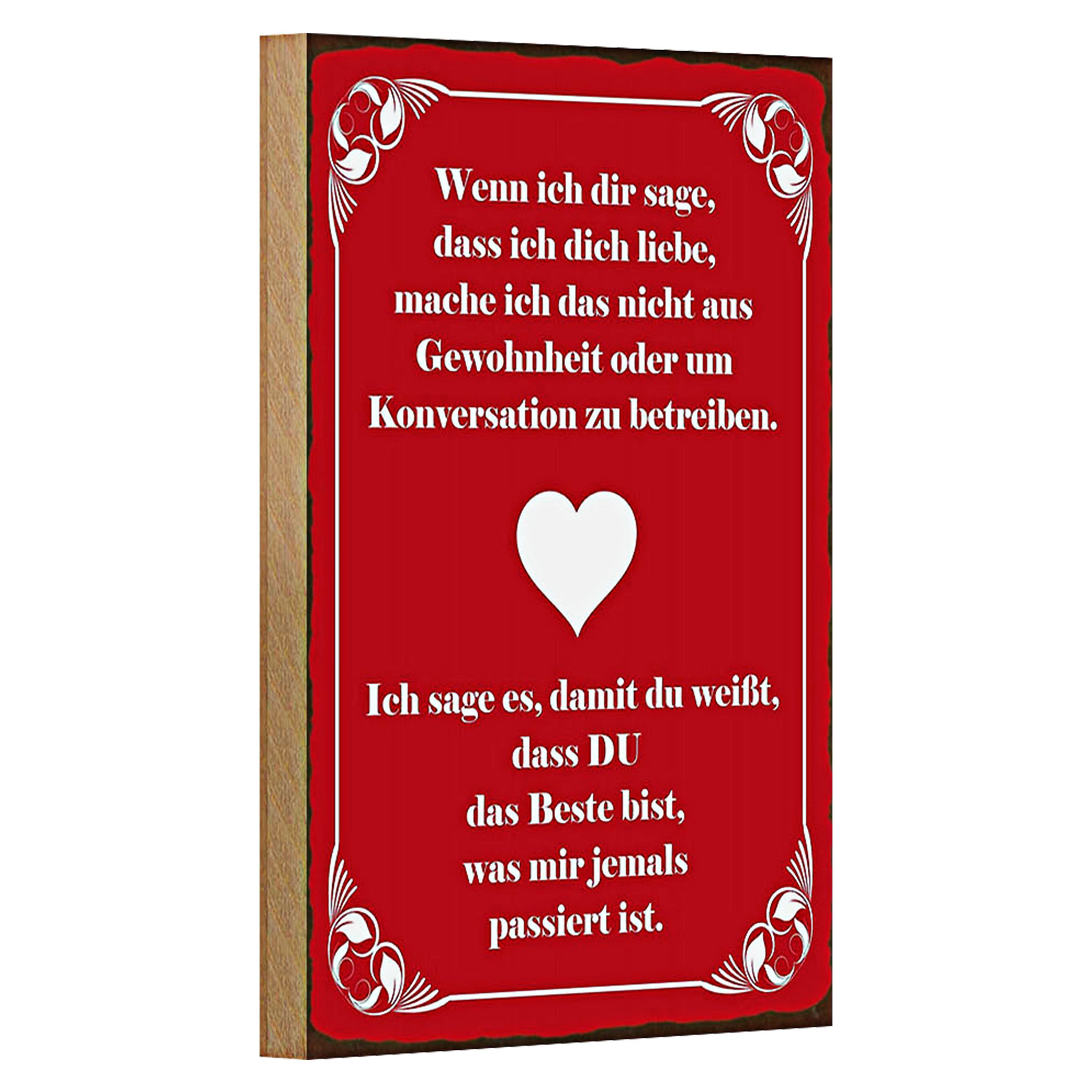 Roomando Holzbild Spruch 12x18cm wenn ich dir sage ich dich liebe