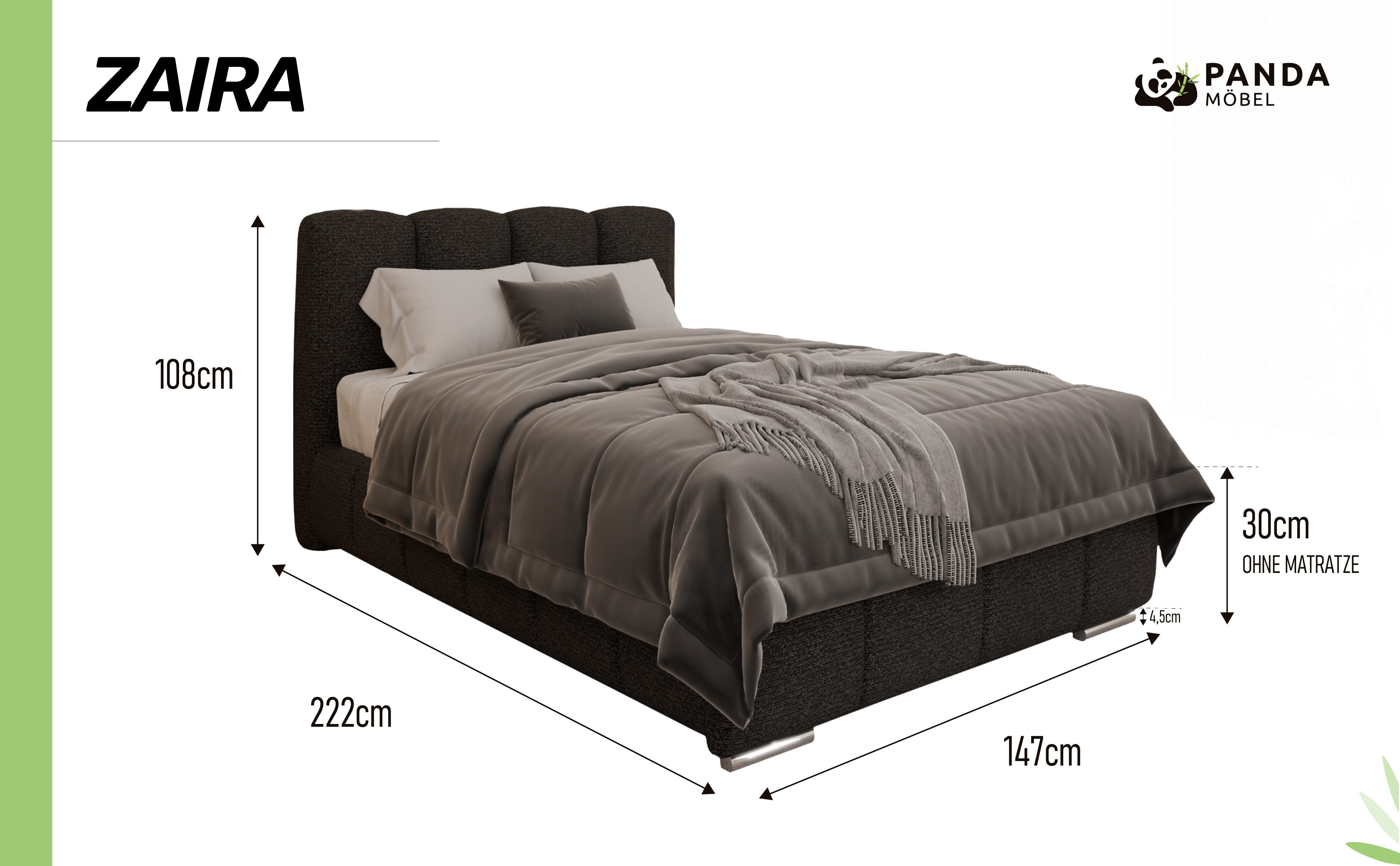 PANDA MÖBEL GmbH Polsterbett ZAIRA Elegantes günstig online kaufen