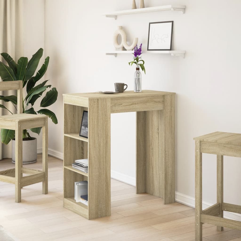 vidaXL Esstisch Bartisch mit Regal Sonoma-Eiche günstig online kaufen