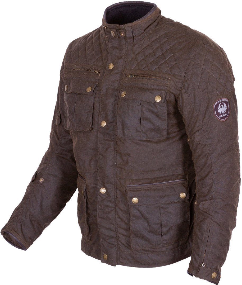 Merlin Motorradjacke Edale Motorrad Wachsjacke Olive