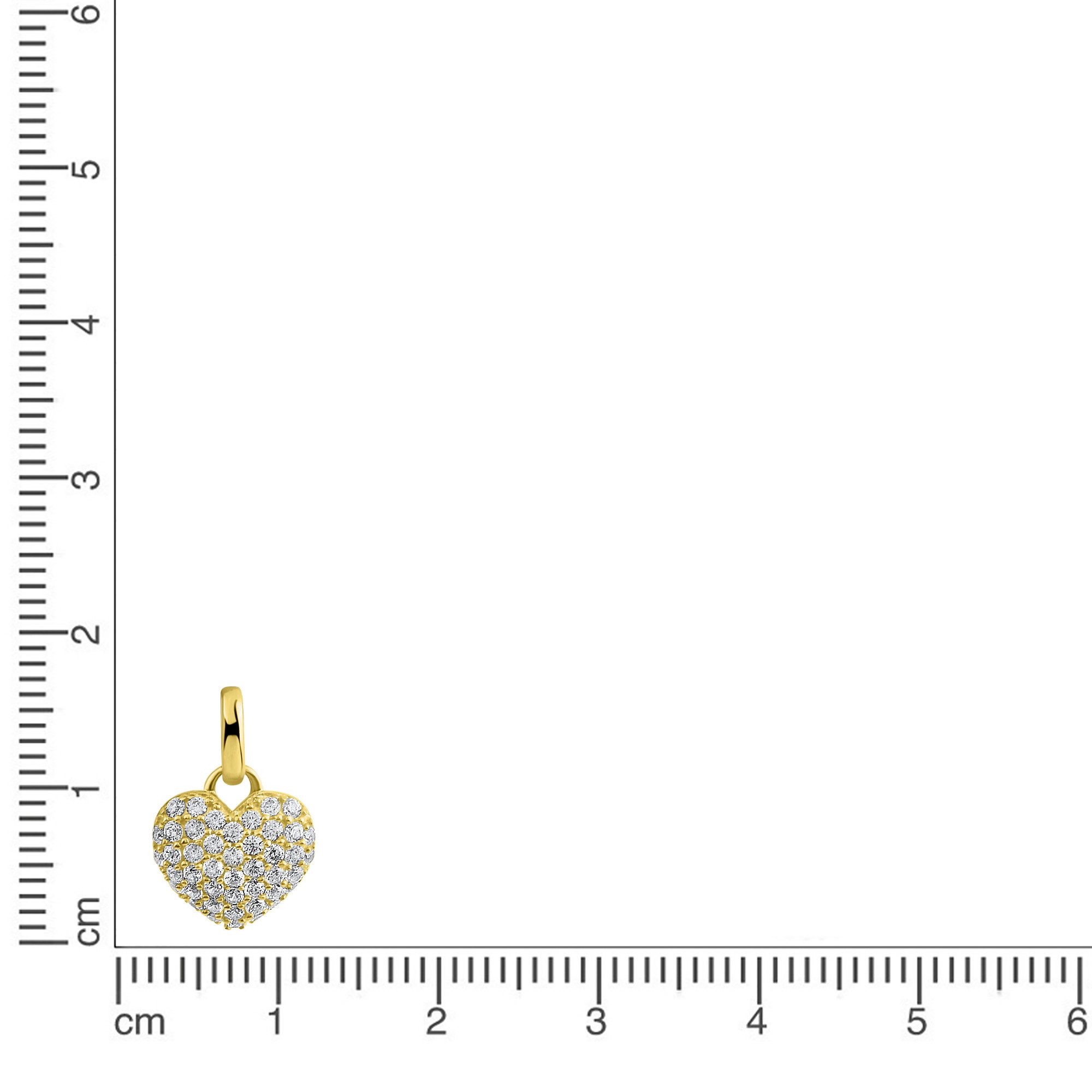 Fascination by Ellen K. Kettenanhänger 375/- Gelbgold Herz Zirkonia günstig online kaufen