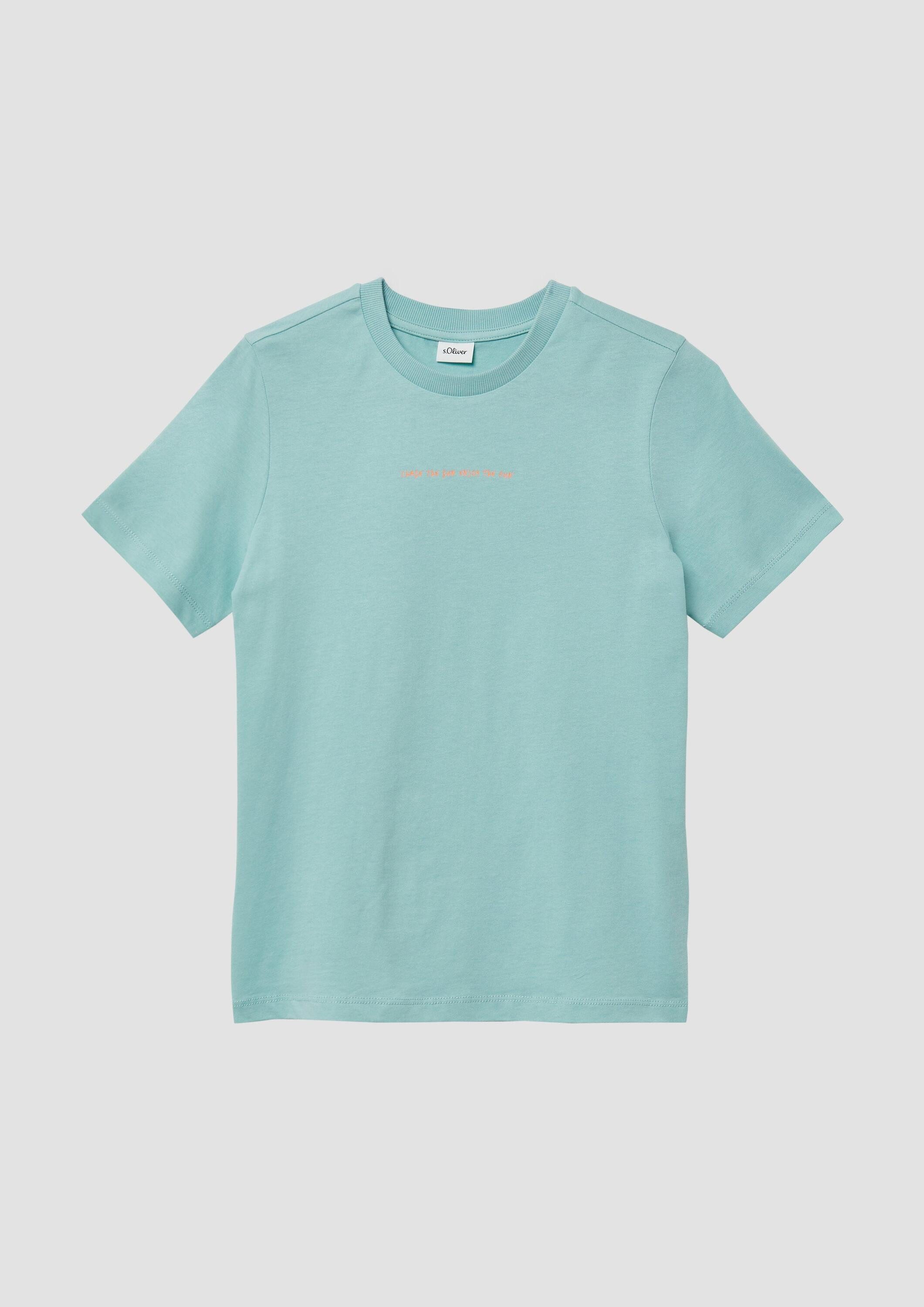 s.Oliver Kurzarmshirt T-Shirt Baumwoll-T-Shirt mit Front- und Rückenprint