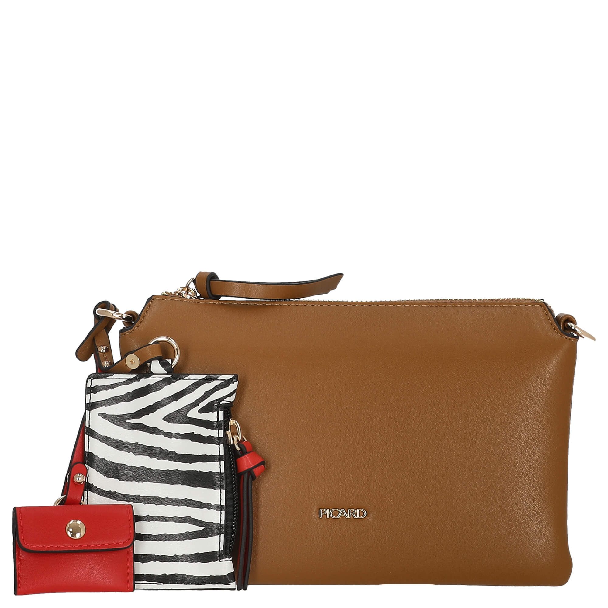 Umhängetasche Safari - Schultertasche 23 cm (cognac)