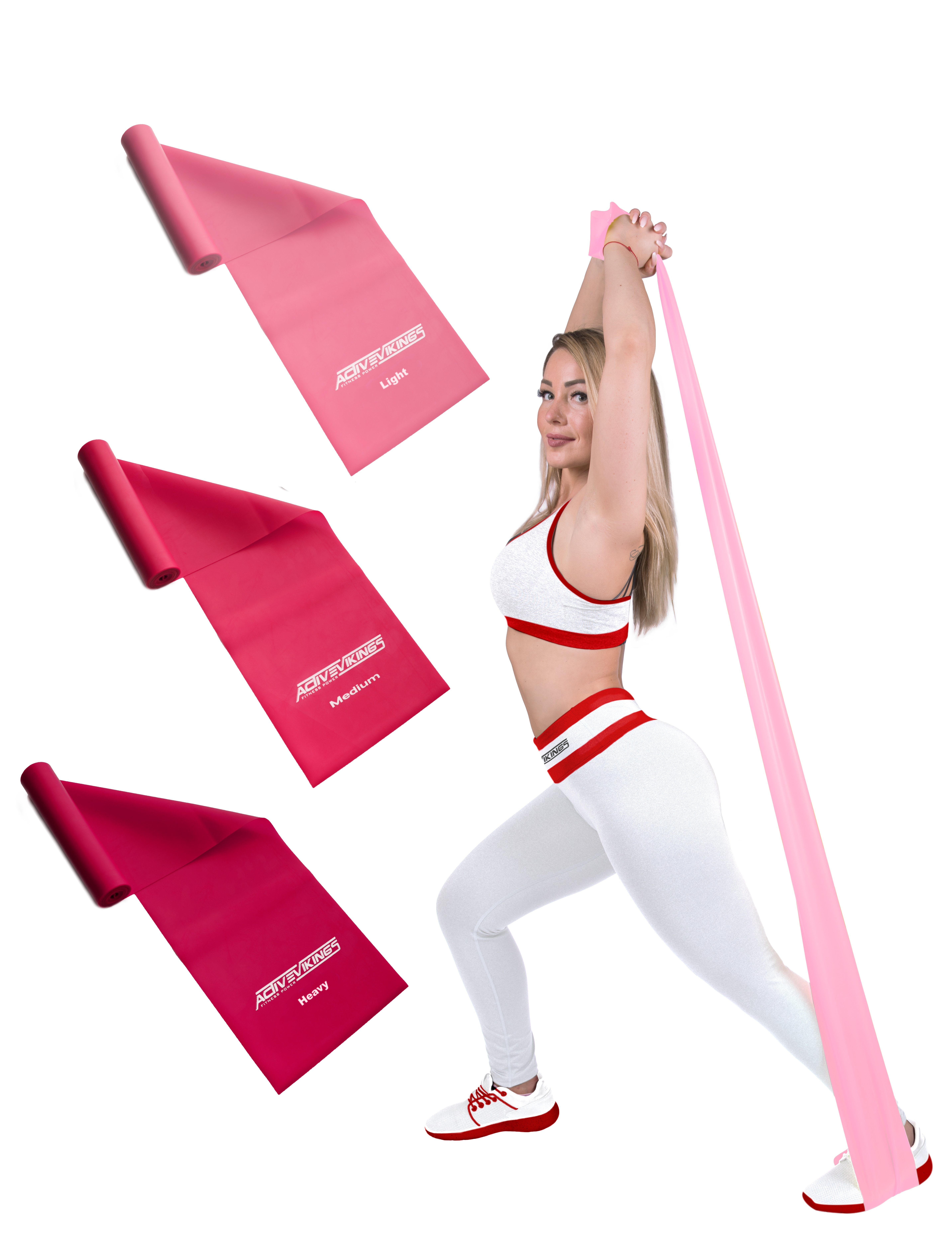 Fitnessband Gymnastikband Widerstandsbänder Latex Fitnessbänder 4-Stärken Set 