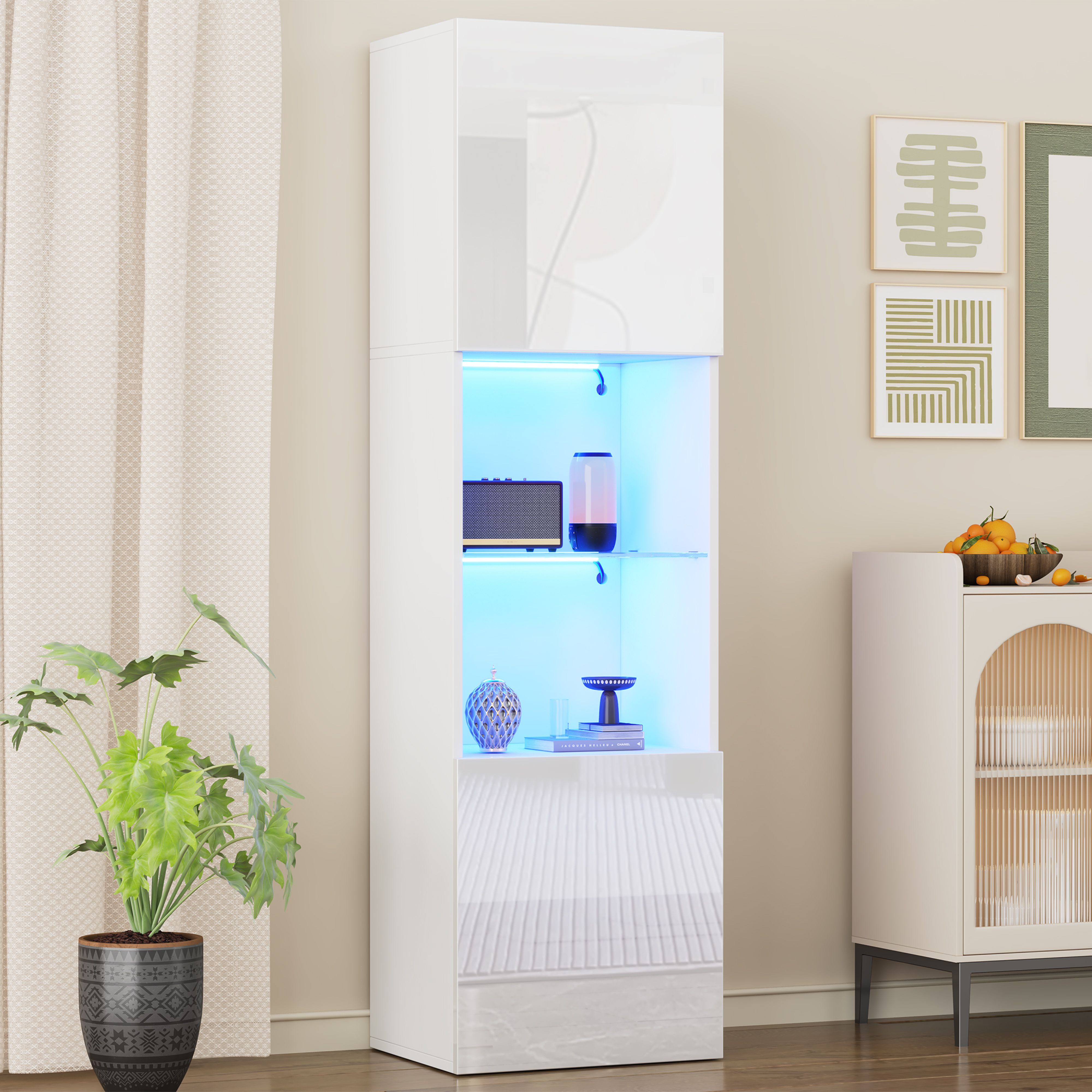 BlingBin Vitrine Hochglanzvitrine, Hochschränke, Lagerschrank mit günstig online kaufen