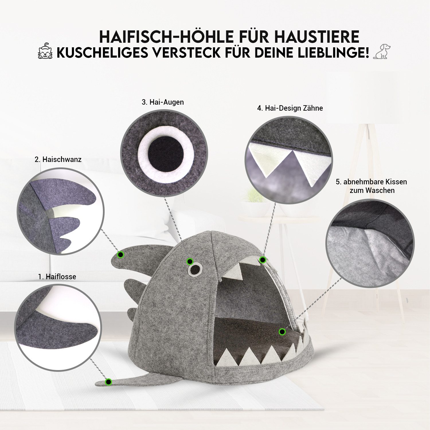 hausleben Katzenliege Filz Katzenhöhle Katzenbett Pet günstig online kaufen