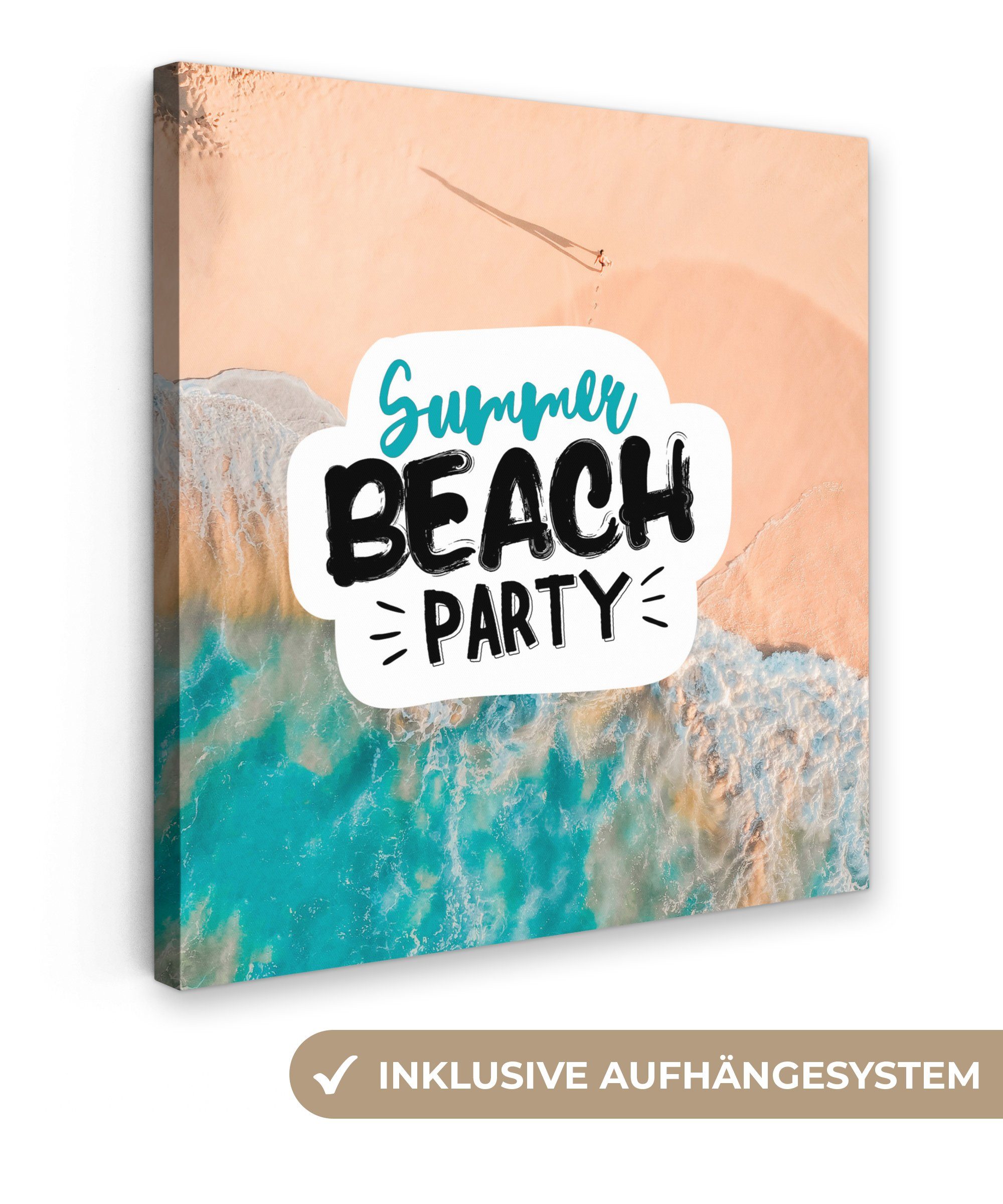 OneMillionCanvasses® Leinwandbild Sommer Sprichwörter Strand Meer