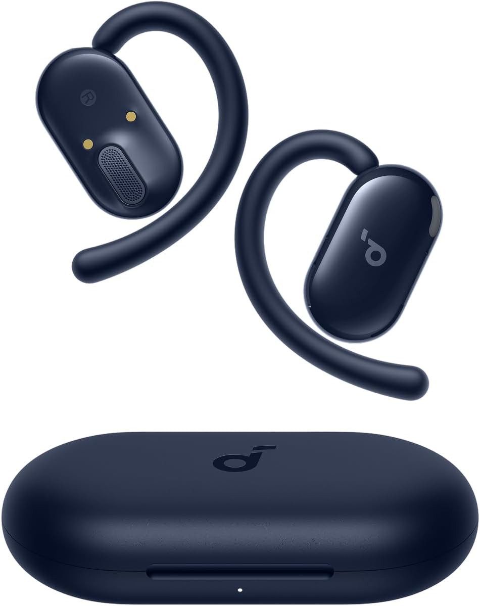 SoundCore by Anker V20i verstellbare Ohrhaken, BT 5.4 Open-Ear-Kopfhörer (Google Assistant, Siri, KI-gestützte Geräuschunterdrückung, BassUp™-Technologie)