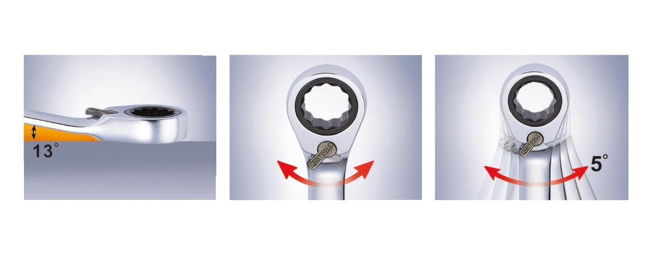 Thumbnail - KS Tools Ringschlüssel DUO GEARplus Ringmaulschlüssel,Maul-Ratschenfunktion 32mm, umschaltbar