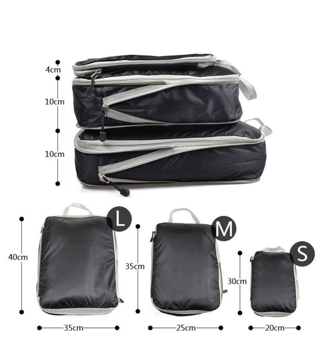 HoyoLee Handels GmbH Aufbewahrungsbox Wasserdichte Nylon-Kleideraufbewahrungstasche, dreiteiliges Reiseset – Bild 3 von 5