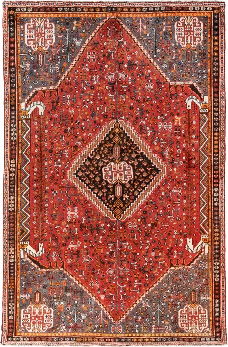 Orientteppich Shiraz 152x241 Handgeknüpfter Orientteppich / Perserteppich, Nain Trading, rechteckig, Höhe: 10 mm