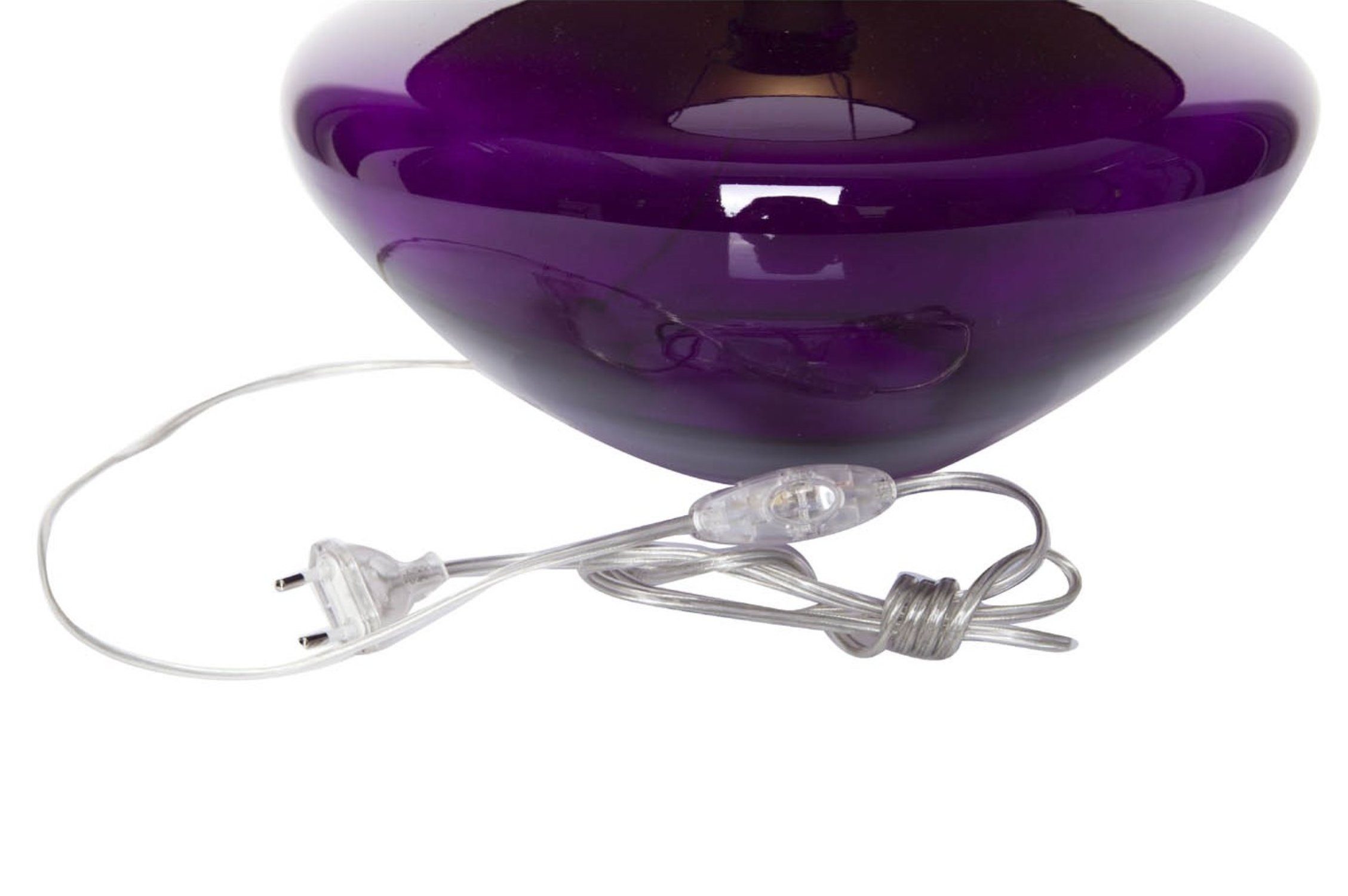 Signature Home Collection Tischleuchte Tischlampe Glas mit Lampenschirm bauchig, ohne Leuchtmittel, Warmweiß, Tischlampe aus mundgeblasenem Glas