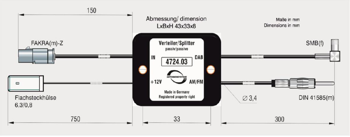 Rundfunkverteiler »passiv AM/FM DIN / DAB/DAB+ SMB(f)« Rundfunkverteiler »passiv AM/FM DIN / DAB/DAB+ SMB(f)«
