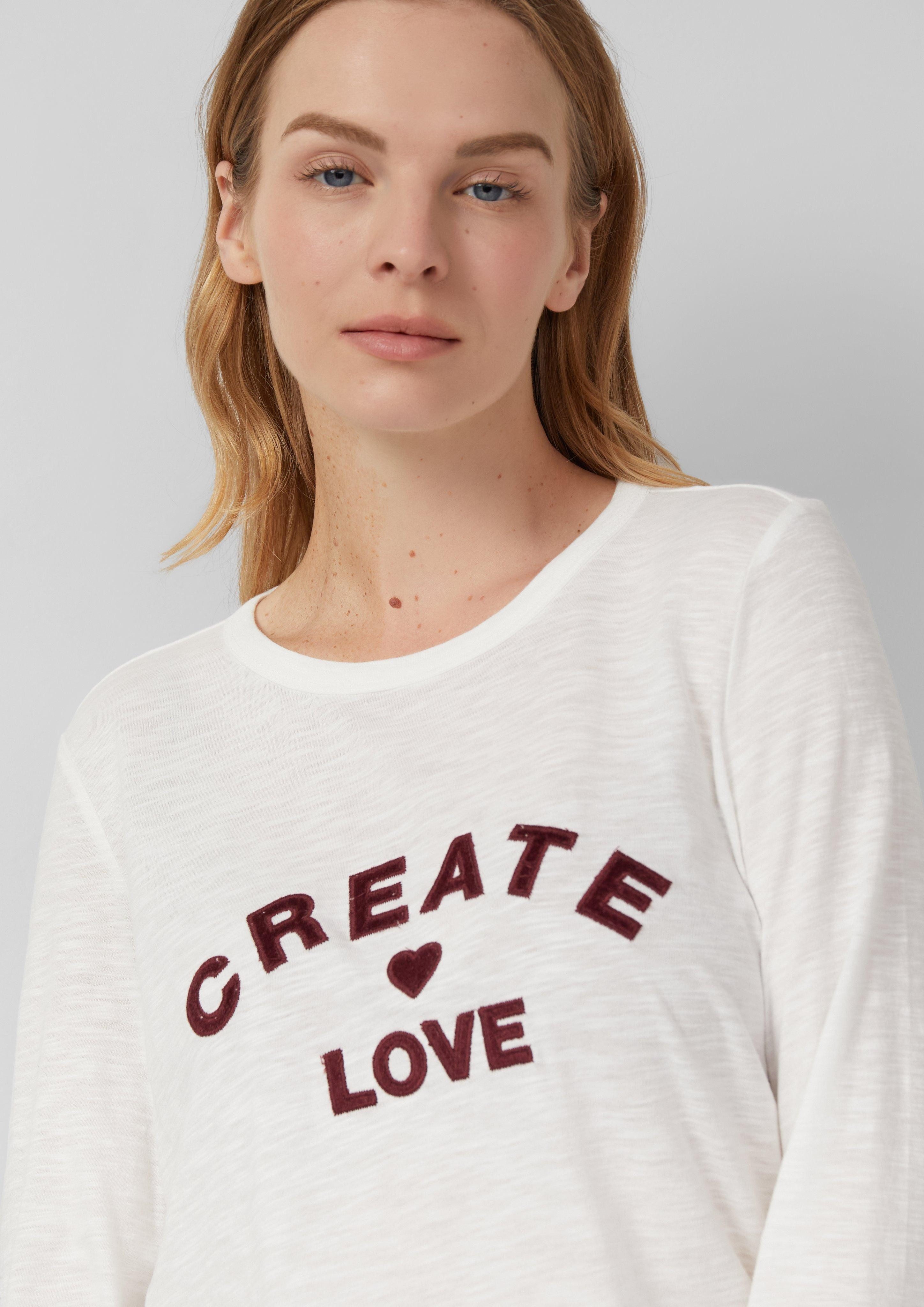 s.Oliver Kurzarmshirt Longsleeve mit appliziertem Artwork günstig online kaufen