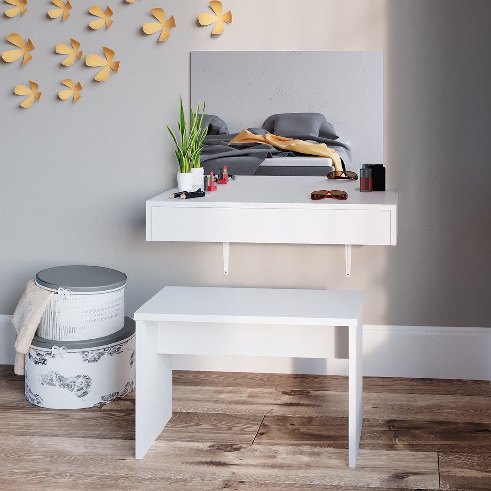 Vicco Sitzbank, Weiß, 70 cm für Schminktisch (Einzelartikel), divers kombinierbar