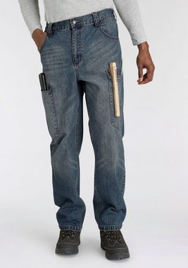 Northern Country Arbeitshose Cargo Jeans (aus 100% Baumwolle, robuster Jeansstoff, comfort fit) mit dehnbarem Bund, mit 6 praktischen Taschen