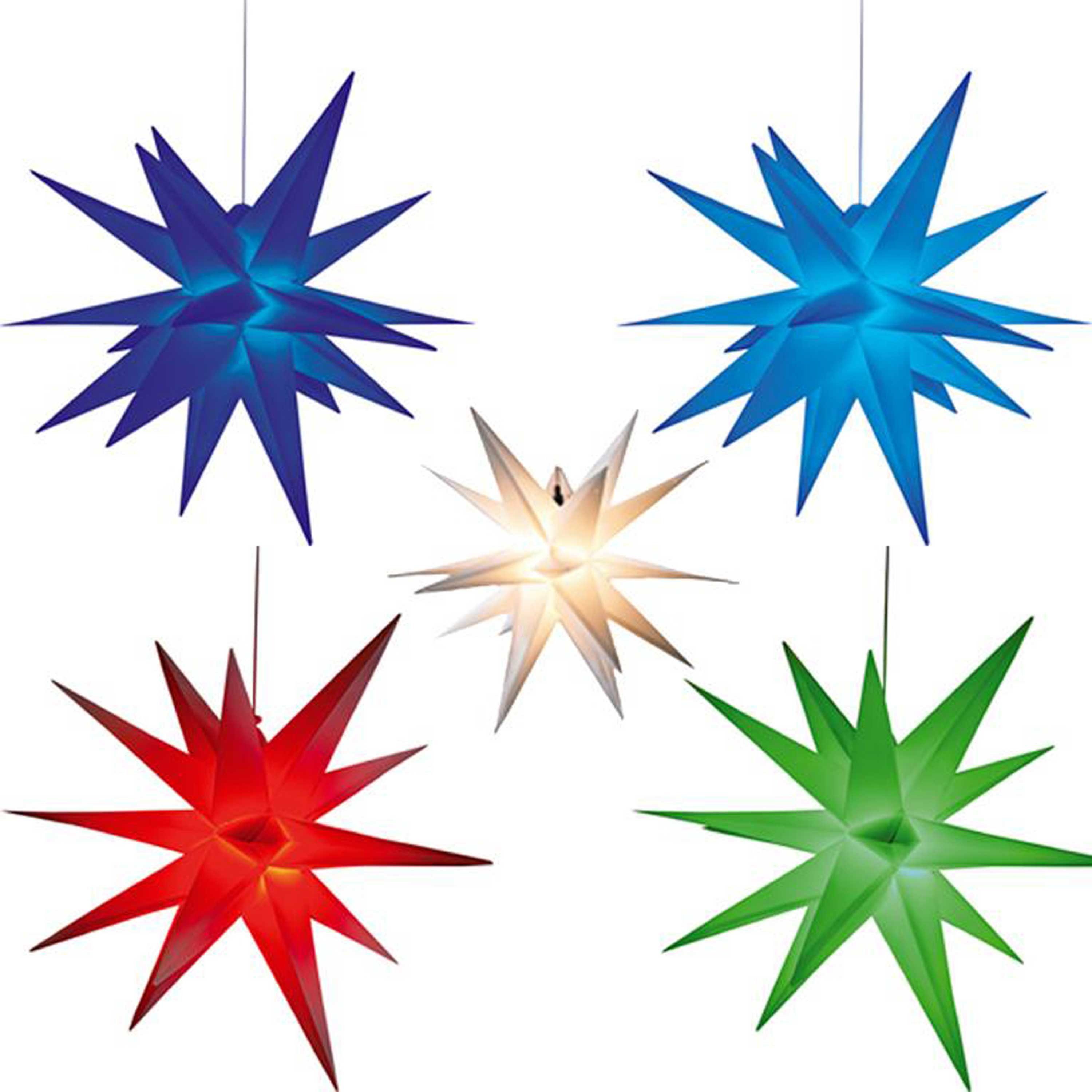 HGD Holz-Glas-Design Dekostern LED-Adventsstern mit Farbwechsel, 2 Größen, 60 cm