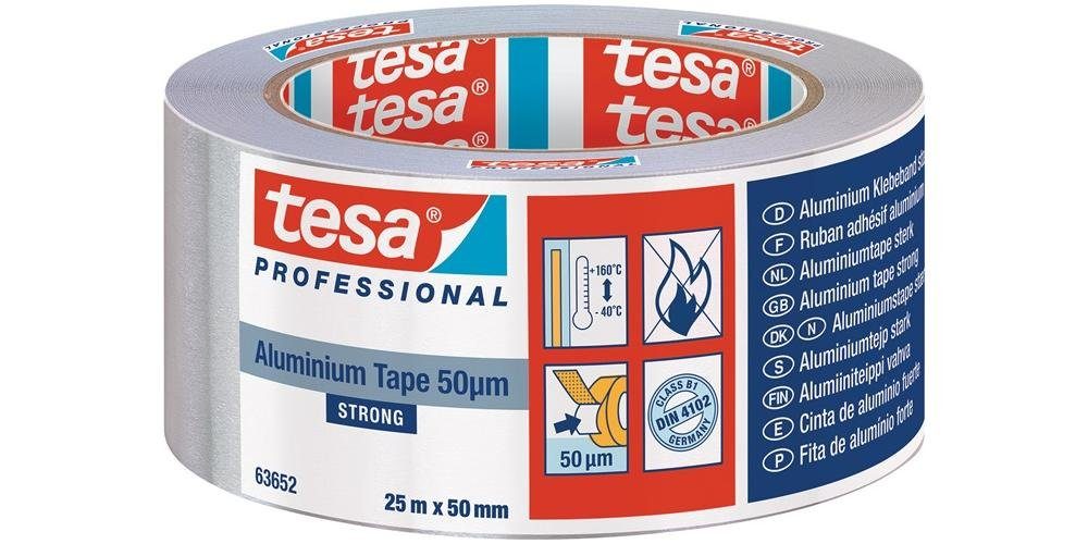 tesa Liner 25 Klebeband mm 50 Aluminiumklebeband 63652 Breite Strong mit Länge m