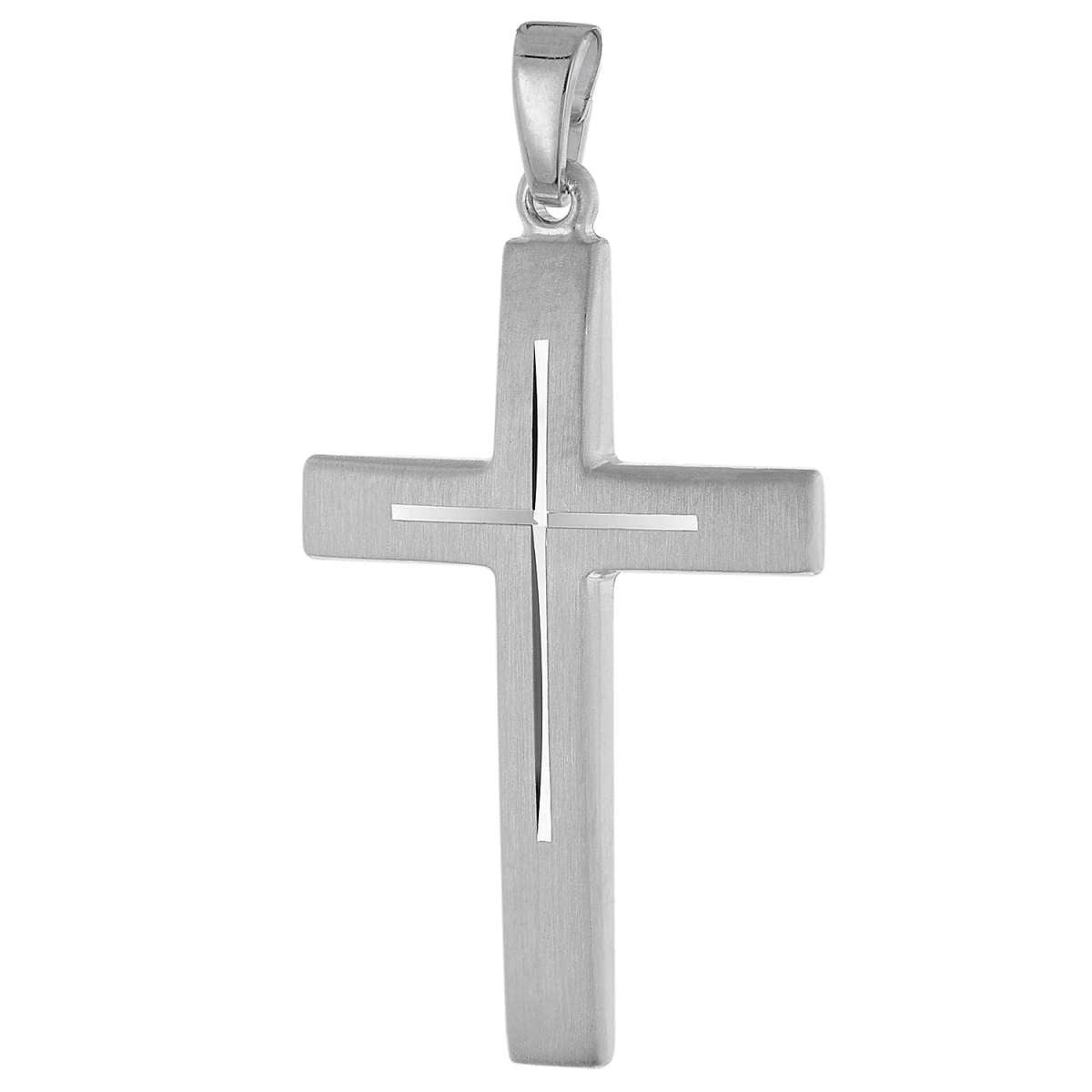 trendor Kreuzanhänger 21314, für Herren-Anhänger Kreuz 925 Silber Rhodiniert 28 mm