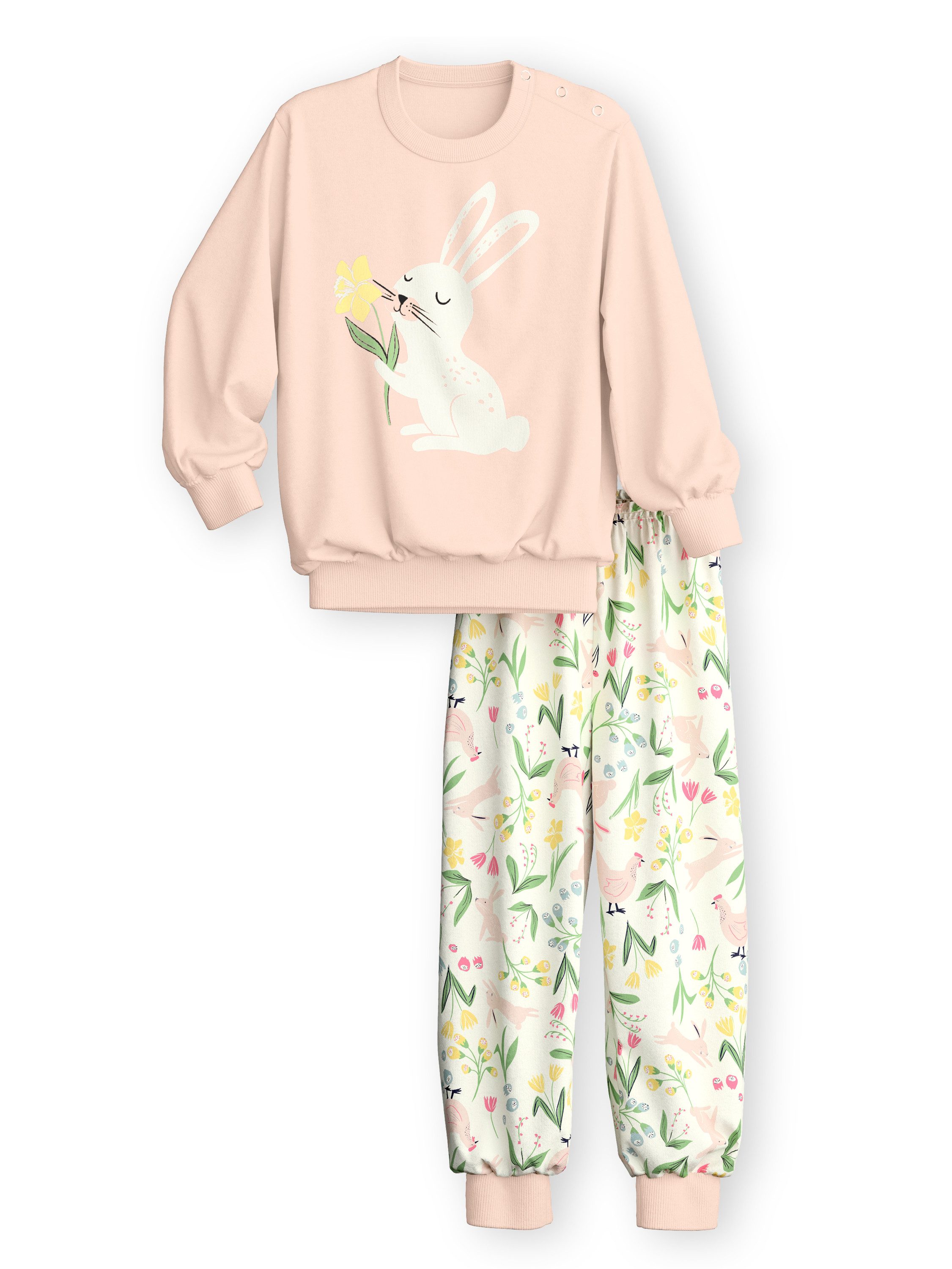 CALIDA Pyjama Toddlers Easter Kinder (2 tlg) aus Baumwolle, atmungsaktiv, pflegeleicht, mit weichen Bündchen