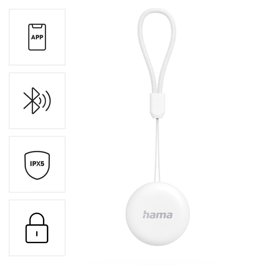 Hama Schlüsselfinder für Android „Mein Gerät finden“-App (Bluetooth, Alarm) GPS-Tracker (AirTag Alternative, Tracker)