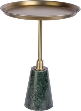 Kayoom Beistelltisch Beistelltisch Grant 125, Runder Tisch, Ablagefläche aus Metall, Sockel aus Marmor